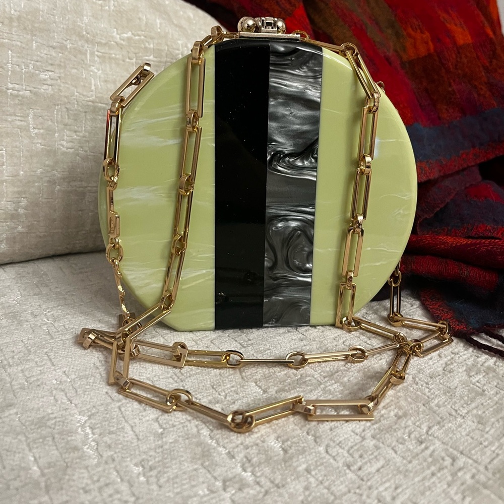 Edie Parker Green and Black Clutch
